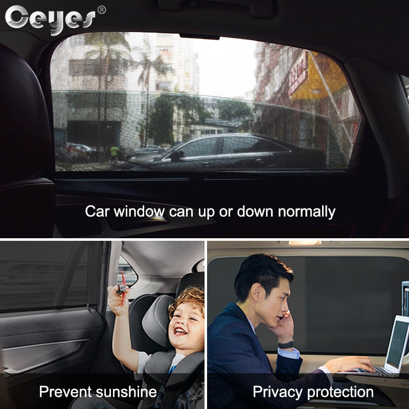 Ceyes 2pcs Car Styling Accessories Sun Shade Auto UV Protect Curtain Side Window Sunshade Mesh Sun Visor Protection Window Films 