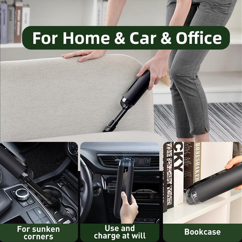 Baseus A2 Car Vacuum Cleaner Mini Handheld Auto Vacuum Cleaner with 5000Pa Powerful Suction For Home &amp; Car &amp; Office