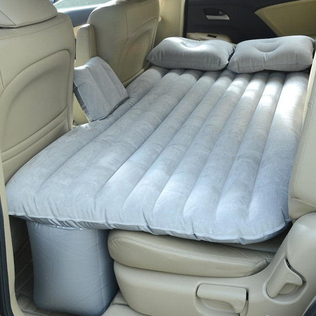 OGLAND - Colchón inflable de aire para coche, cama de viaje universal para asiento trasero, sofá multifuncional, almohada, colchoneta para acampar al aire libre