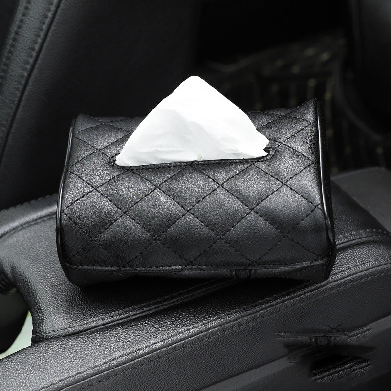 Car Tissue Box Car Hanging Tissue Box Car Supplies Creative Tissue Box Leather Tissue Bag