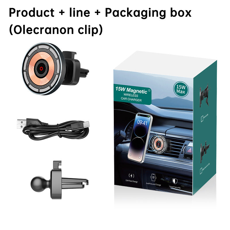 15W Magnetic Fast Car Charger Wireless Phone Stand Magnetic Mount Holder Qi Car Wireless Charger