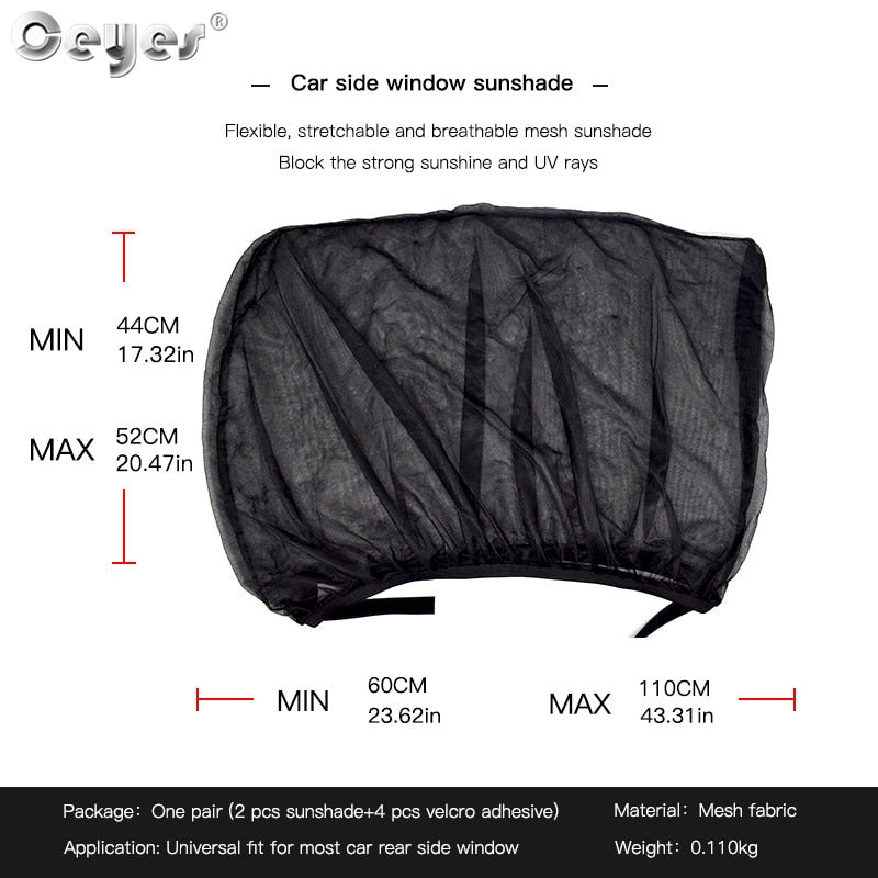 Ceyes 2pcs Car Styling Accessories Sun Shade Auto UV Protect Curtain Side Window Sunshade Mesh Sun Visor Protection Window Films 