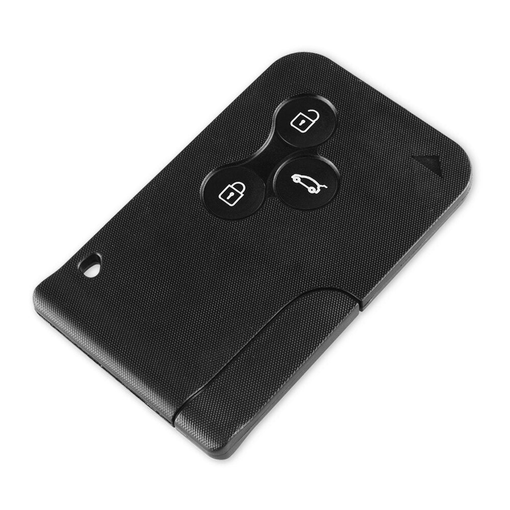 KEYYOU 3 Button Smart Card For Renault Clio Logan Megane 2 3 Koleos Scenic Card Case Black Car Key Fob Shell With Small Key