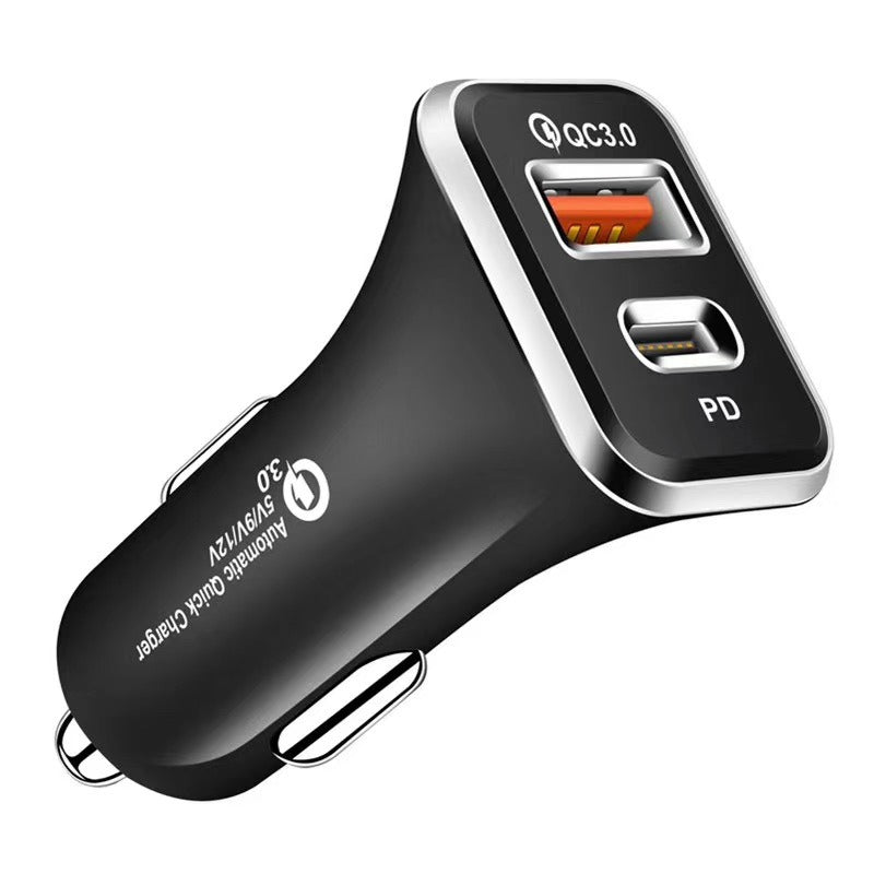 Cargador de coche PD tipo C, carga rápida, cabezal de carga para coche, certificado CE, cargador de 18 W, QC3.0