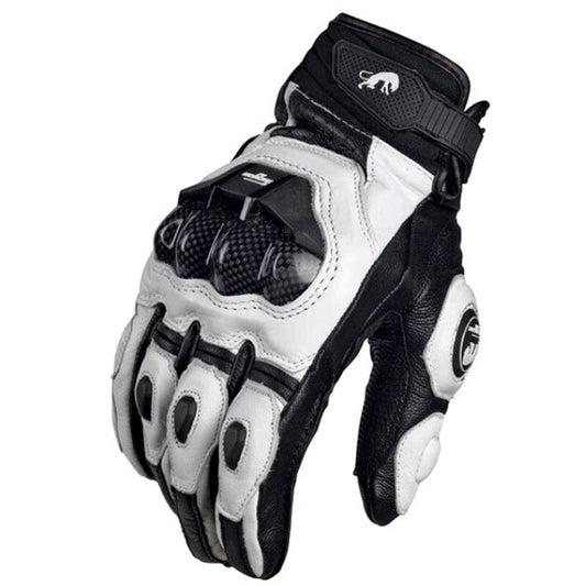 Guantes de moto negros de piel auténtica para carreras, guantes de moto blancos para carreras de carretera, guantes de equipo para hombre para verano e invierno 