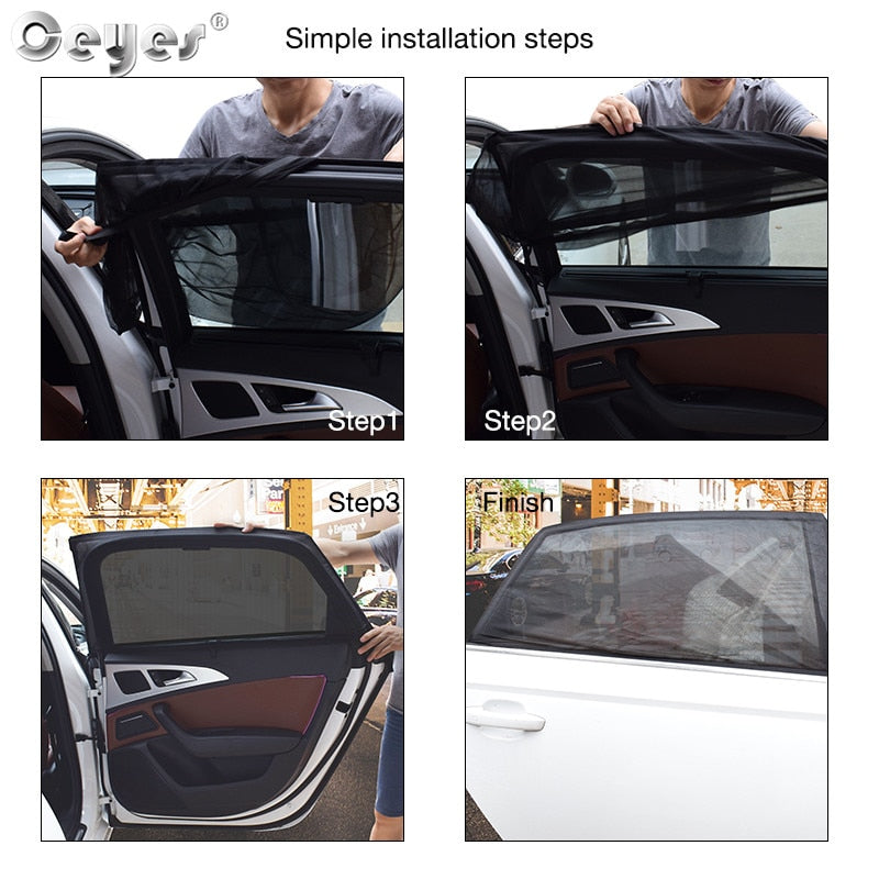 Ceyes 2pcs Car Styling Accessories Sun Shade Auto UV Protect Curtain Side Window Sunshade Mesh Sun Visor Protection Window Films 