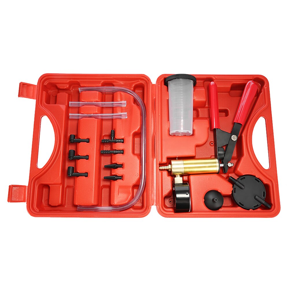 Hand Held DIY Brake Fluid Bleeder Tools Vacuum Pistol Pump Tester Kit Aluminum Pump Body Pressure Vacuum Gauge 