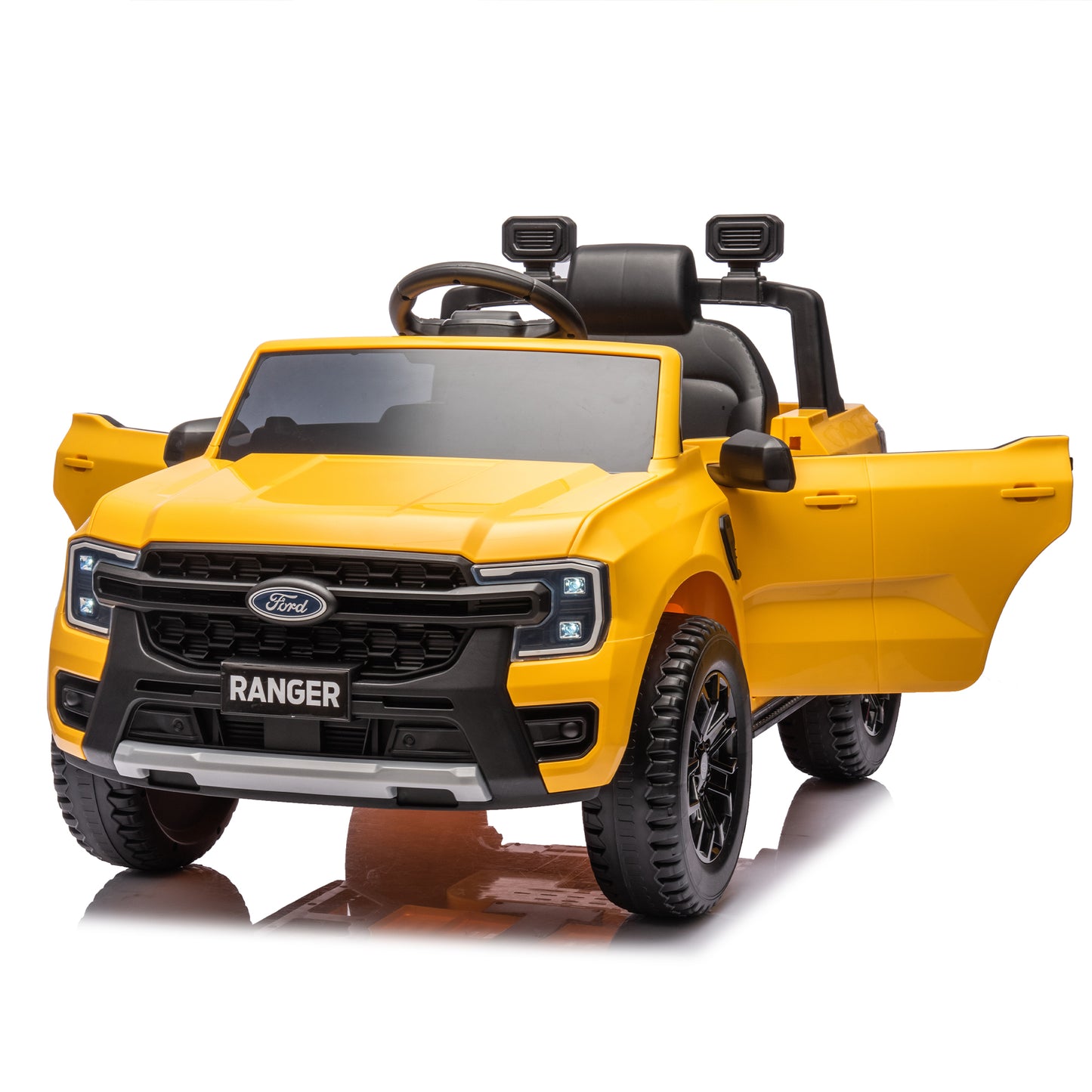 12V Kids Ride On Car W/Parents Remote Control,Licensed Ford Ranger,2WD,Rear wheel suspension,Low Start,Headlight,Horn,MP3,Blueto