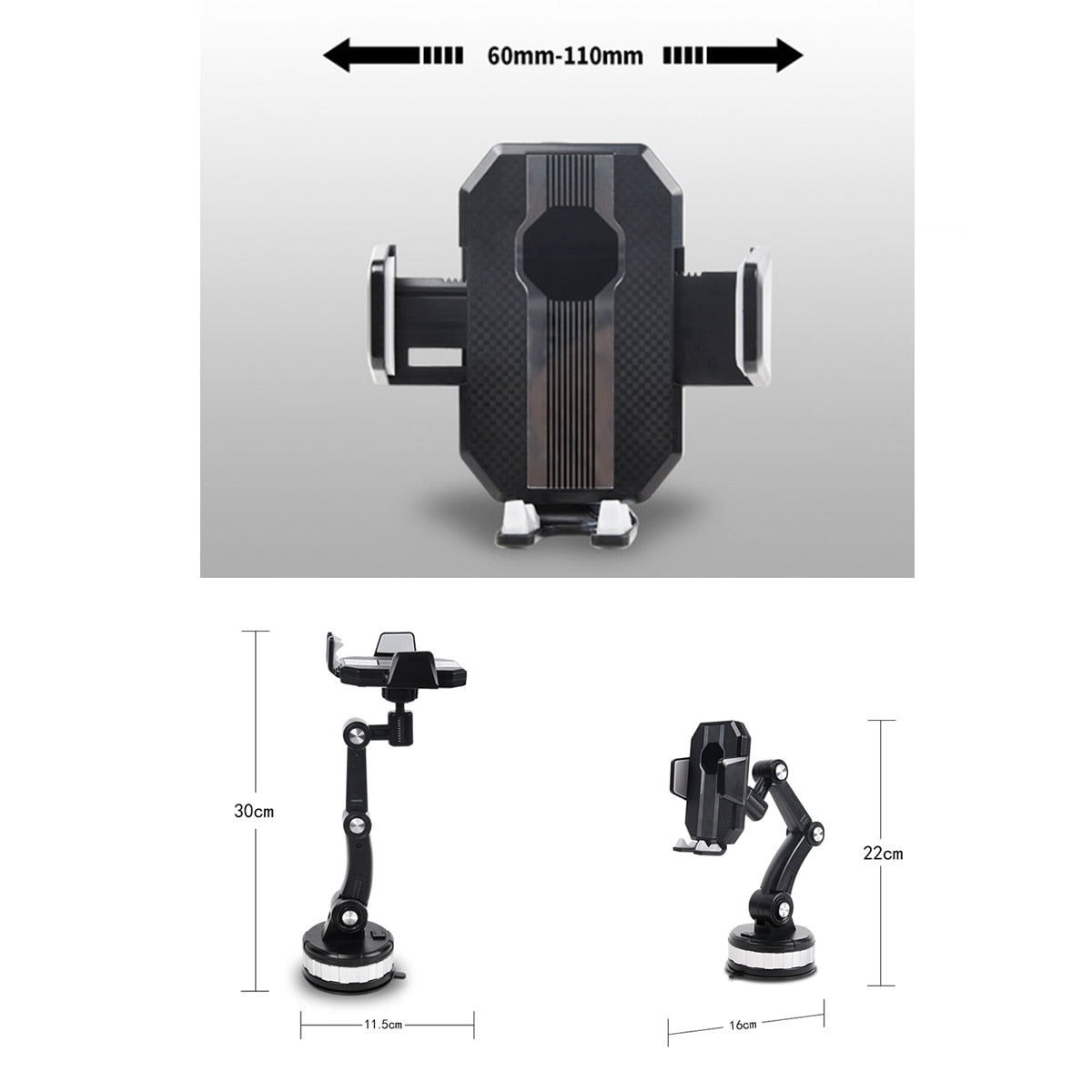 Soporte universal de ventosa extendida para coche, soporte fijo a prueba de golpes para teléfono móvil, soporte de navegación GPS de articulación grande