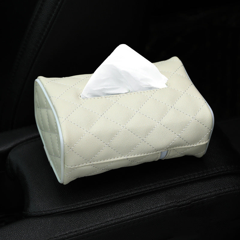 Car Tissue Box Car Hanging Tissue Box Car Supplies Creative Tissue Box Leather Tissue Bag