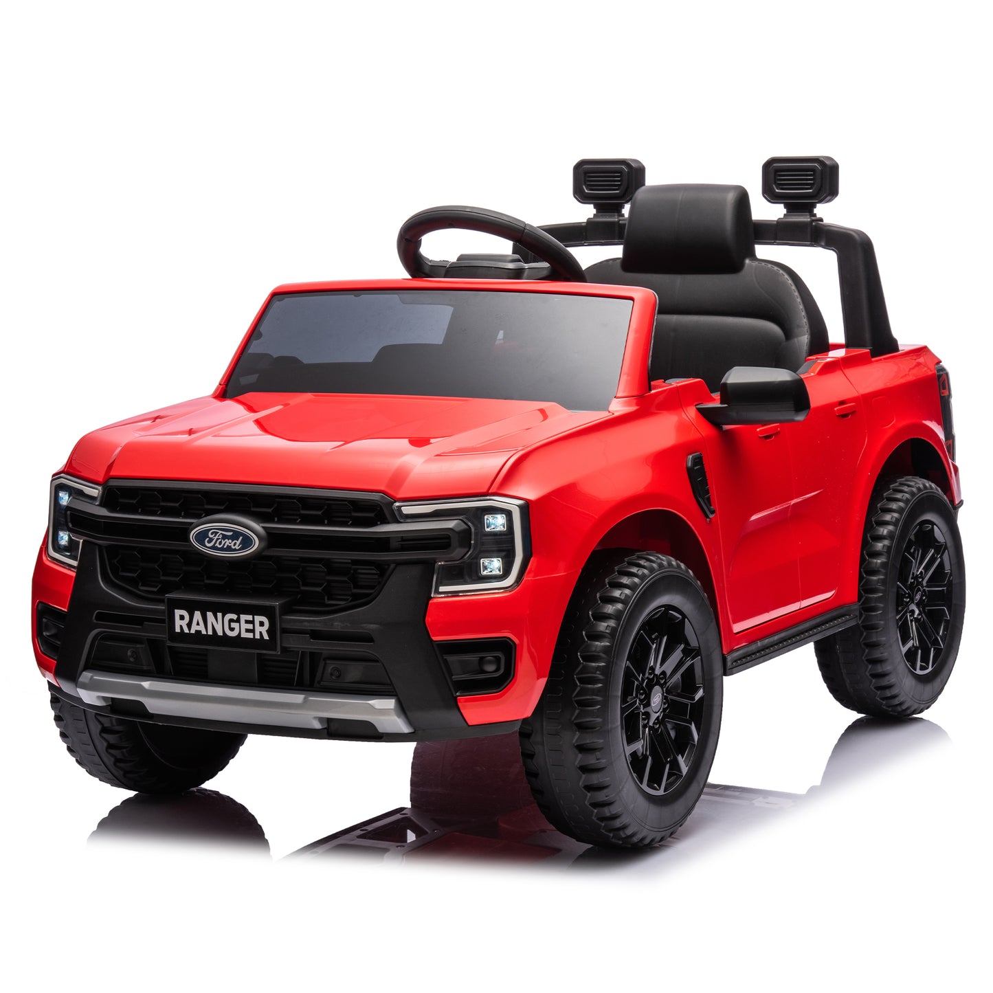 12V children's car remote control, authorized Ford Ranger, 2WD suitable for children aged 3-6. Red