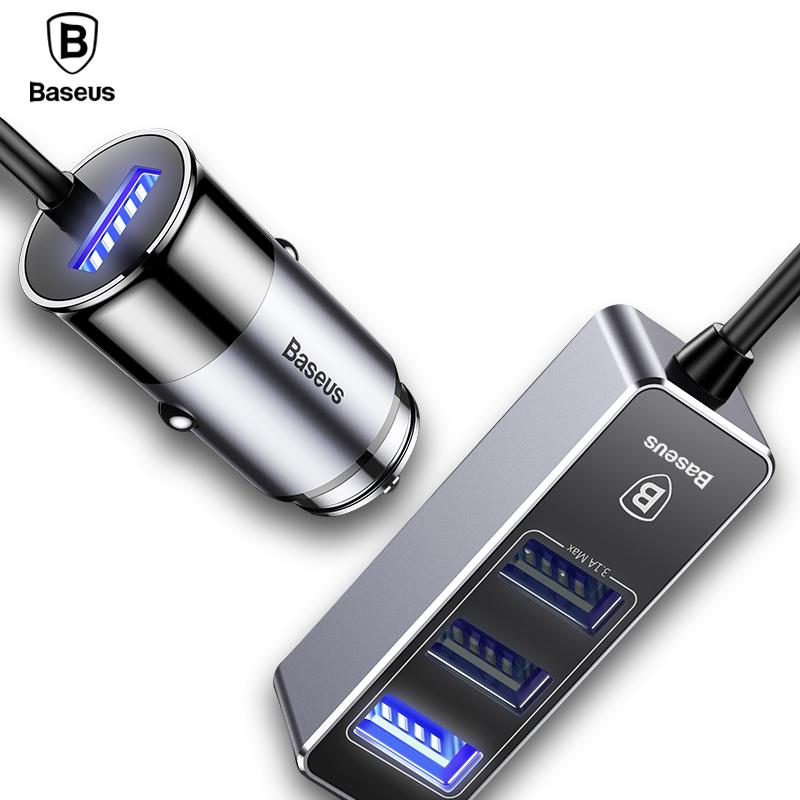 Baseus 4 USB Multi Expander Car Charger 5.5A 4 Port Fast Car Charger Adapter