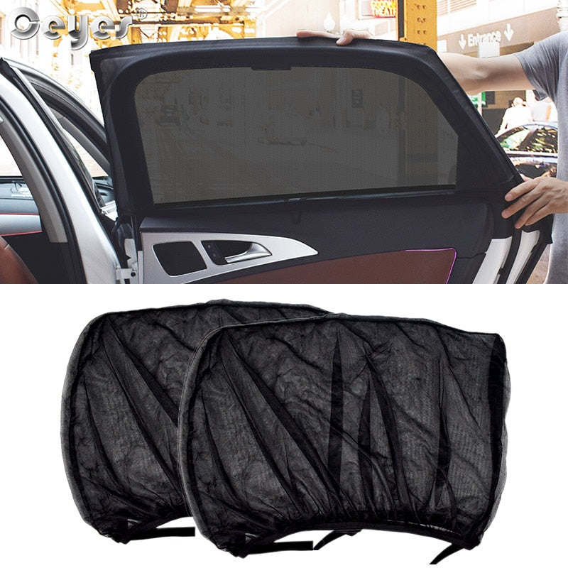 Ceyes 2pcs Car Styling Accessories Sun Shade Auto UV Protect Curtain Side Window Sunshade Mesh Sun Visor Protection Window Films 