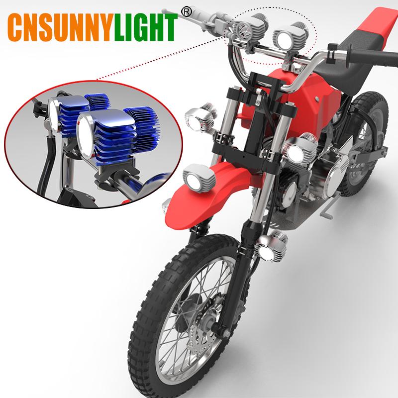 CNSUNNYLIGHT Motorcycle LED Headlight Spotlight 18W 2700Lm Super Bright White Moto Fog DRL Headlamp Hunting Driving Spot Lights