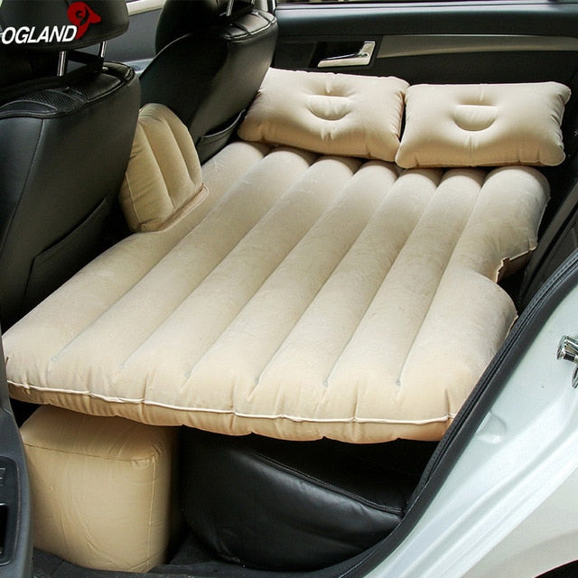 OGLAND - Colchón inflable de aire para coche, cama de viaje universal para asiento trasero, sofá multifuncional, almohada, colchoneta para acampar al aire libre