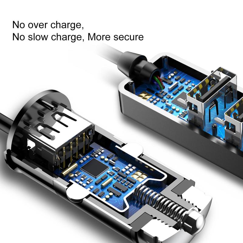 Baseus 4 USB Multi Expander Car Charger 5.5A 4 Port Fast Car Charger Adapter