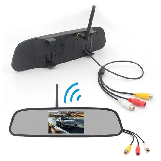 Cámara de espejo retrovisor DVR de 4,3 pulgadas + cámara de marcha atrás Cámara de marcha atrás inalámbrica para automóvil Grabadora de video para automóvil