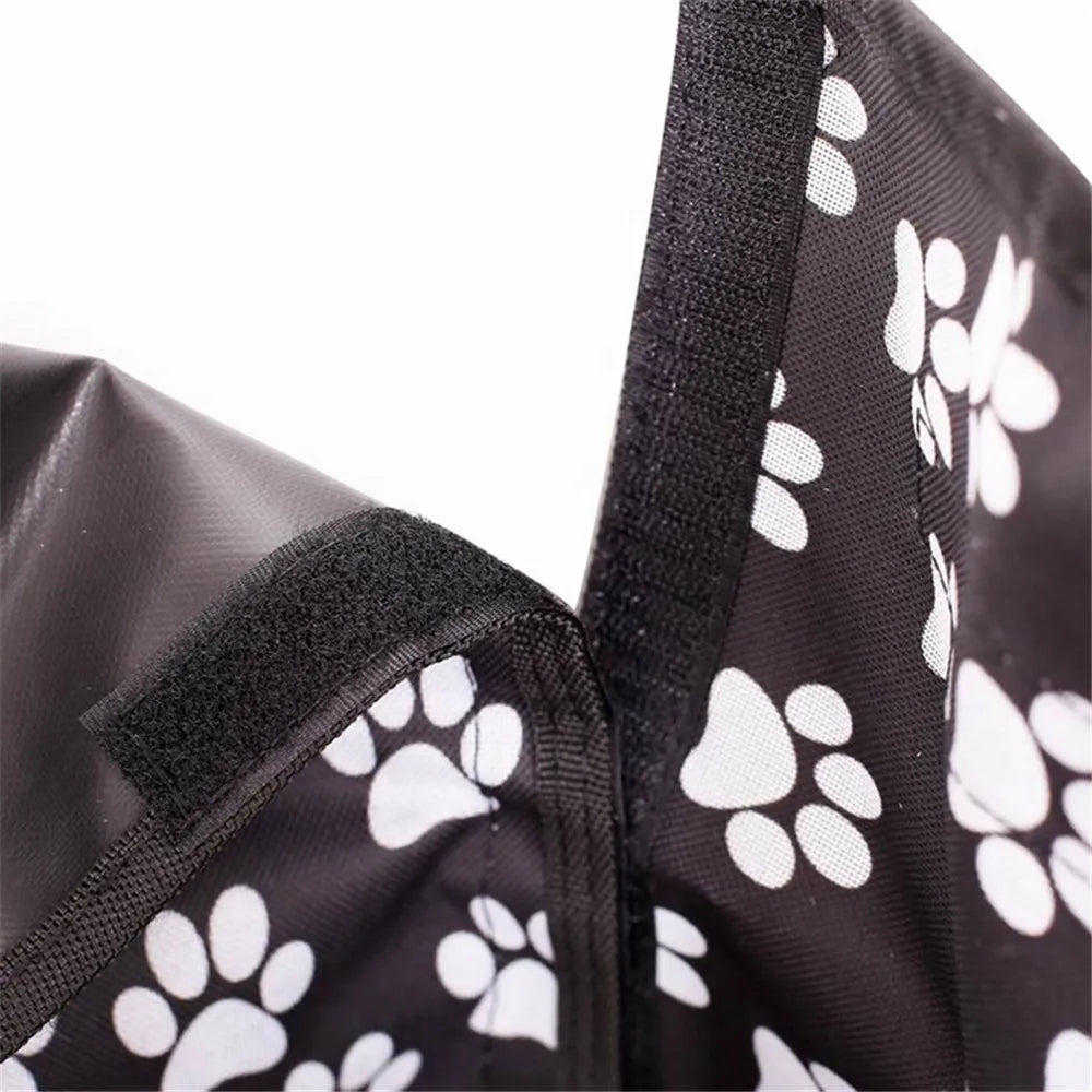 Funda para asiento trasero de coche para mascotas con estampado de huellas de tela Oxford, impermeable, para perros, hamaca y cojín protector